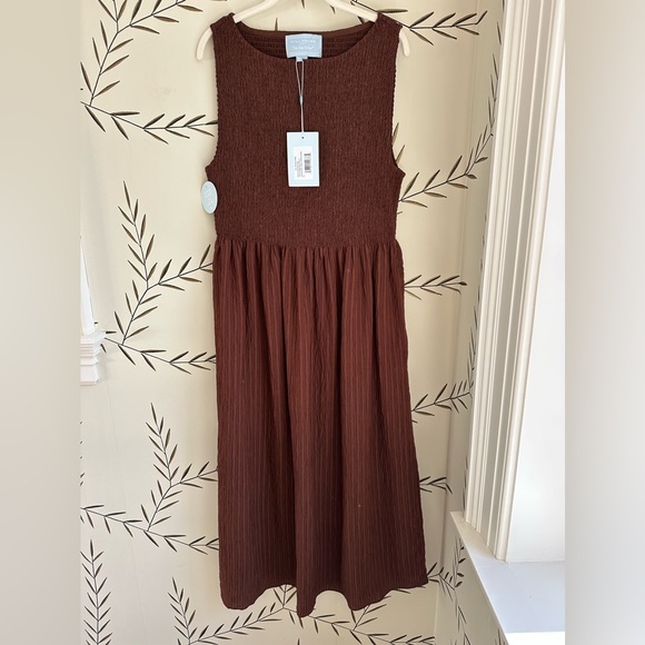 Hill House Cosima Nap dress. Chocolate Tonal Seersucker. XL. NWT - Picture 6 of 8
